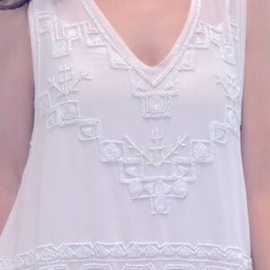 Free People vintage Beaded Sheer tank top Size XS